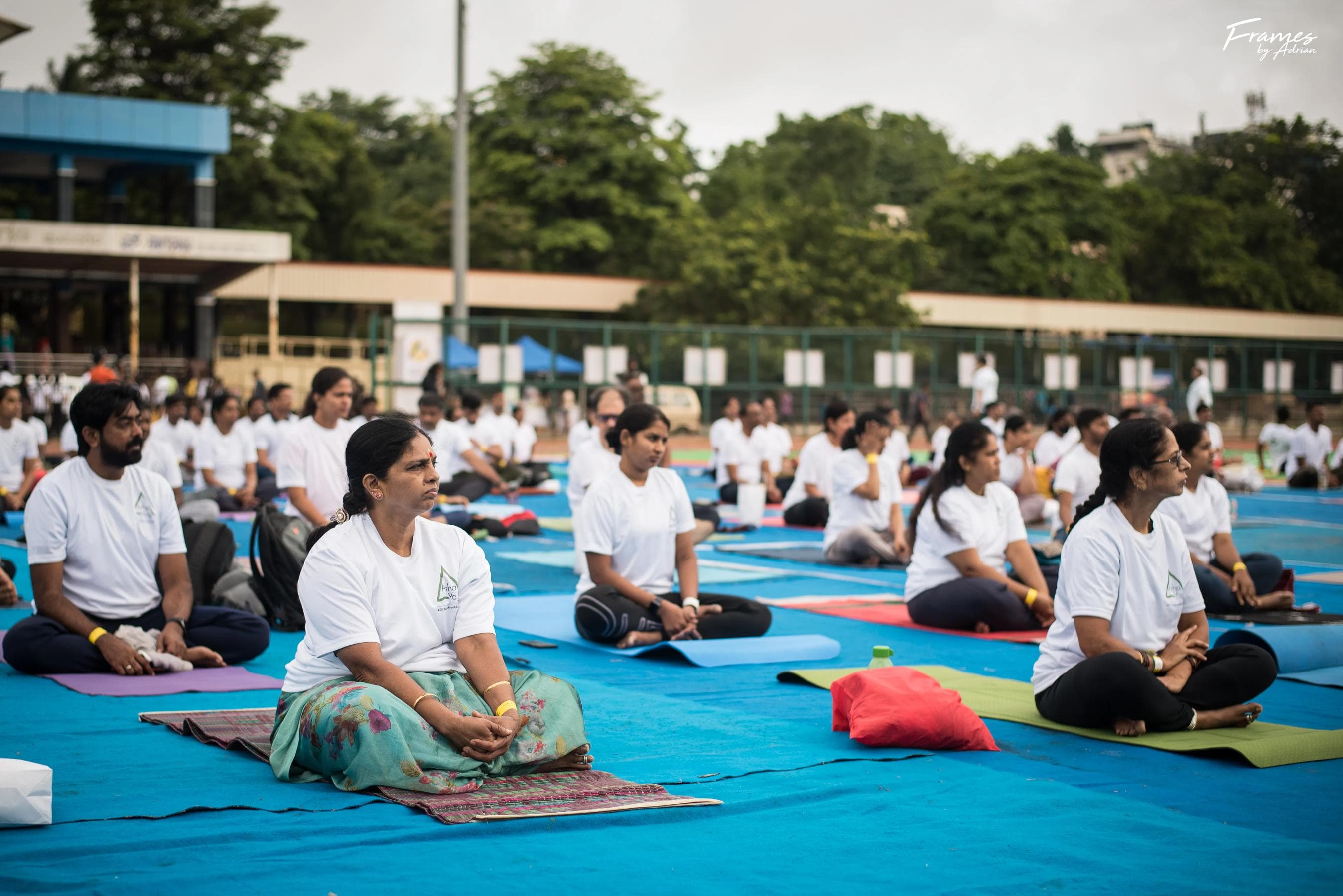 Mass Yoga Gathering and Community Mat Layout